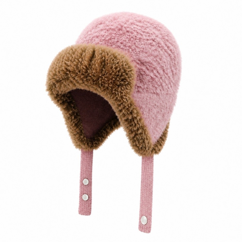 Trapper Hat Ear Flap - Topi Trapper Unisex Berlapis Fleece Poliester,
