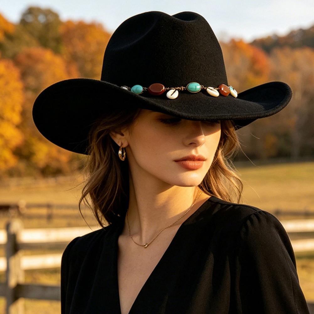 Fedora Hat Wool - Topi Fedora Wol, Topi Koboi Barat
