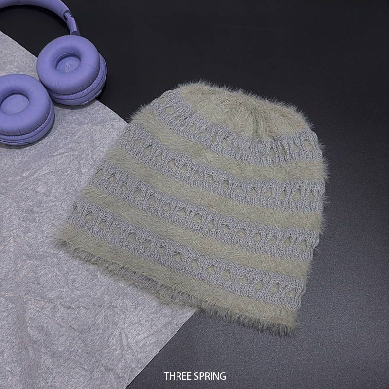 Topi Rajut Berbulu Warna Perme - Beanie Cuffed Knit ulasan dan harga