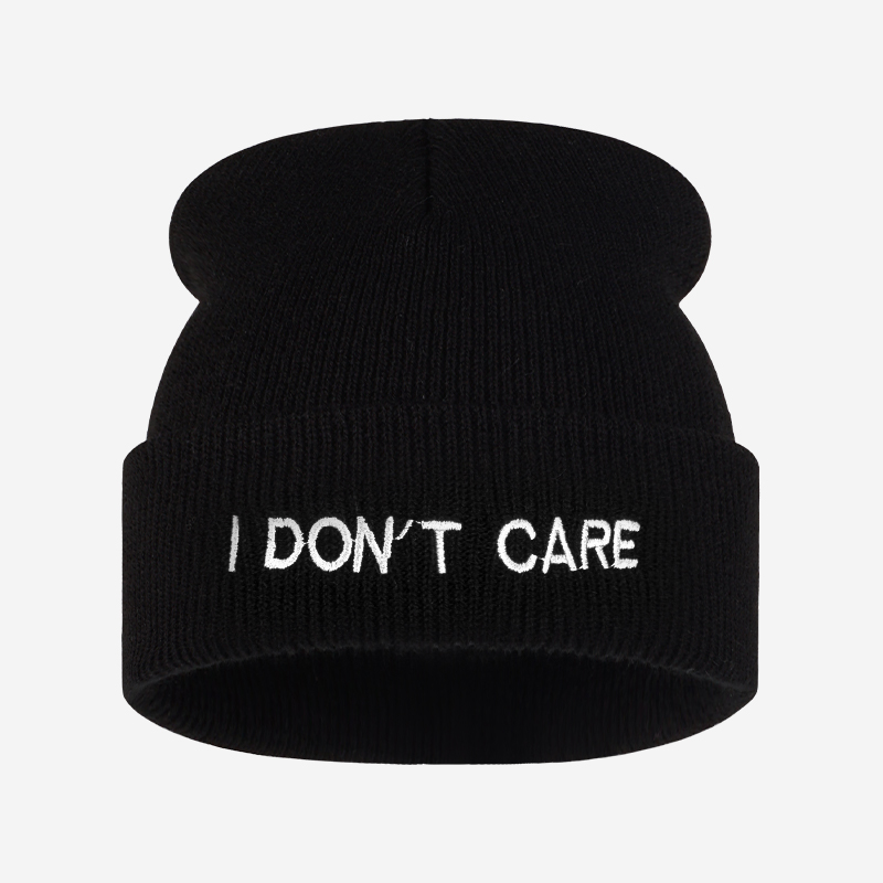 I DON'T CARE Topi Rajut Berlip - Beanie Cuffed Knit ulasan dan harga